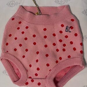Bobo Choses pink and red polka dot NWT knit bloomers 18/24